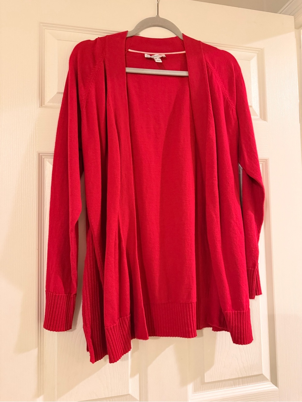 Isaac Mizrahi Red Open-Front Cardigan